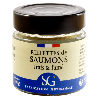 RILLETTES DE SAUMONS FRAIS ET FUMÉS À L'ANETH 90g