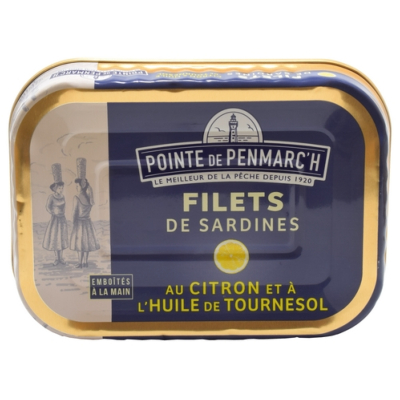 FILETS DE SARDINES AU CITRON & HUILE DE TOURNESOL 100g