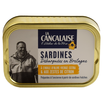 SARDINES À L'HUILE D'OLIVE VIERGE EXTRA ET AUX ZESTES DE CITRON 115g