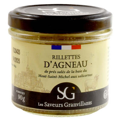 RILLETTES D'AGNEAU DE PRÉS SALÉS DE LA BAIE DU MONT St-MICHEL AUX SALICORNES 90g