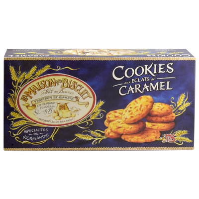 ÉTUI COOKIES AUX ÉCLATS DE CARAMEL 220g